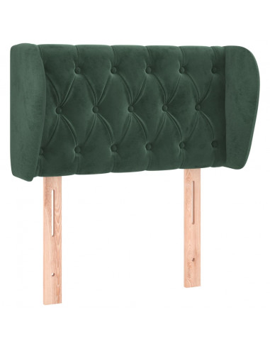 Testiera ad Orecchio Verde Scuro 83x23x78/88 cm in Velluto