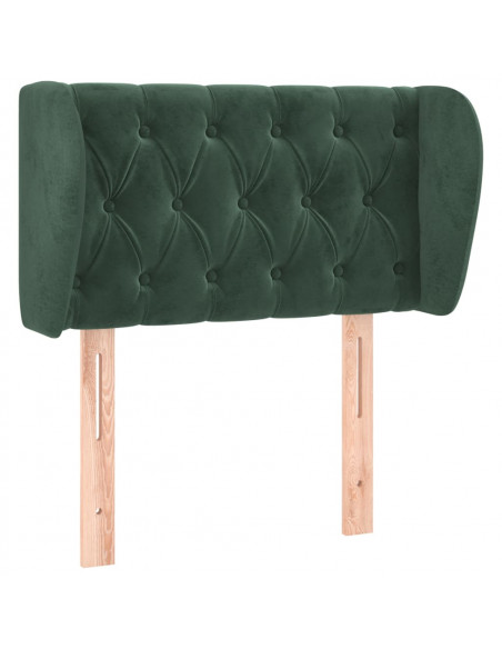 Testiera ad Orecchio Verde Scuro 83x23x78/88 cm in Velluto