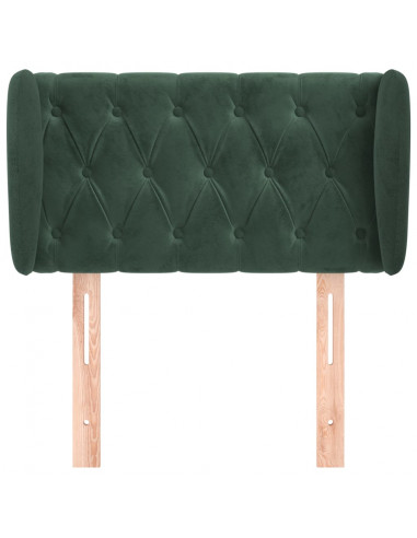 Testiera ad Orecchio Verde Scuro 83x23x78/88 cm in Velluto