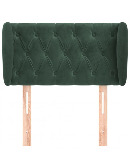 Testiera ad Orecchio Verde Scuro 83x23x78/88 cm in Velluto