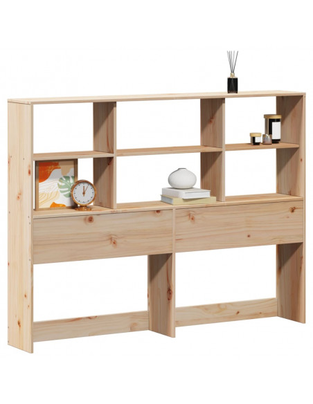 Testiera con Ripiani 120 cm in Legno Massello di Pino