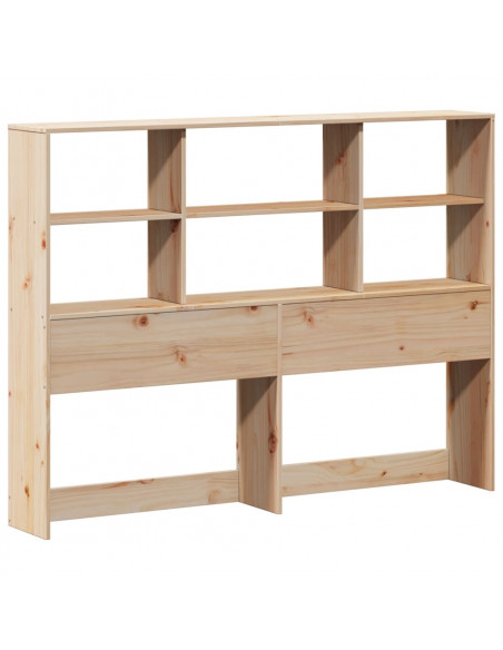 Testiera con Ripiani 120 cm in Legno Massello di Pino