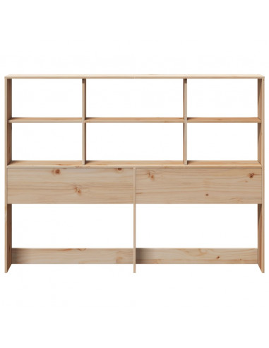 Testiera con Ripiani 120 cm in Legno Massello di Pino