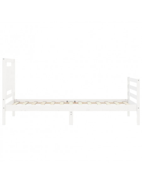Giroletto con Testiera Bianco Small Single Legno Massello