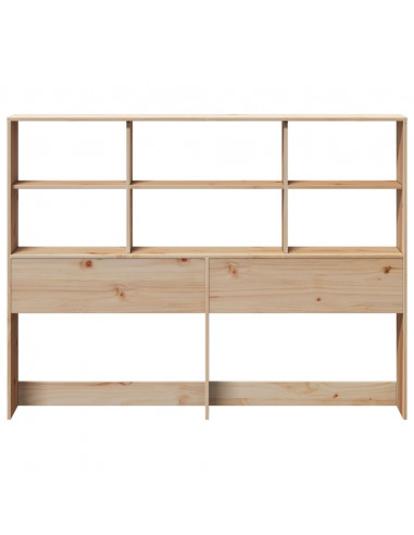 Testiera con Ripiani 150 cm in Legno Massello di Pino