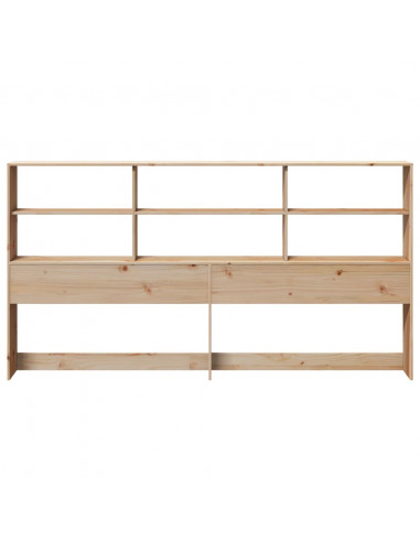 Testiera con Ripiani 180 cm in Legno Massello di Pino
