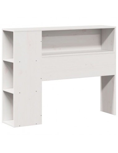 Testiera con Ripiani Bianca 100 cm in Legno Massello di Pino