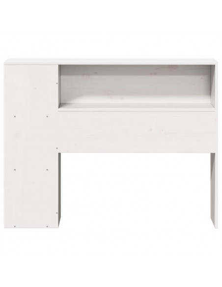 Testiera con Ripiani Bianca 100 cm in Legno Massello di Pino