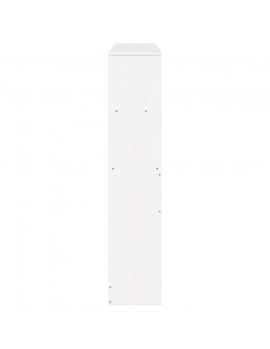 Testiera con Ripiani Bianca 120 cm in Legno Massello di Pino