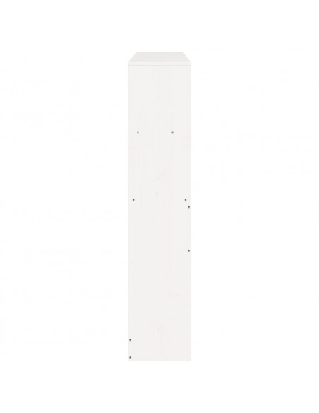Testiera con Ripiani Bianca 120 cm in Legno Massello di Pino