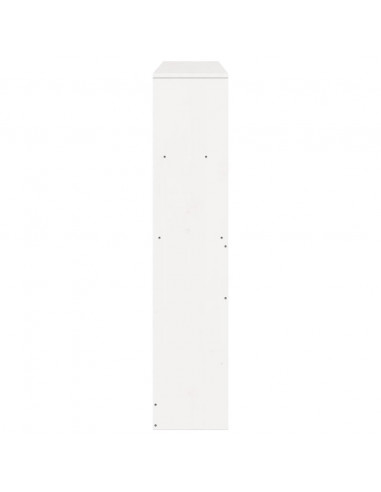 Testiera con Ripiani Bianca 140 cm in Legno Massello di Pino