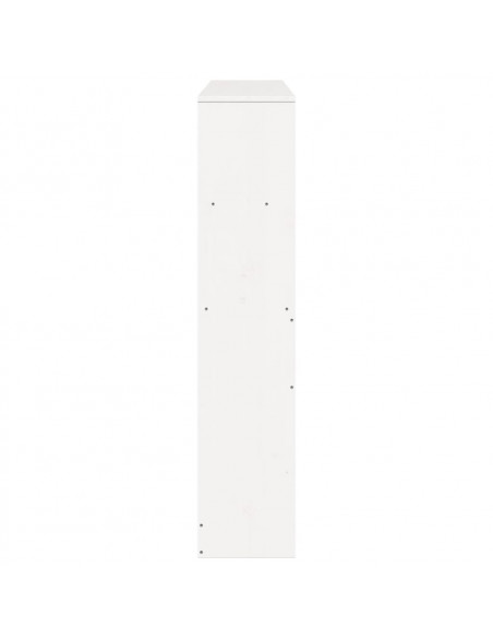 Testiera con Ripiani Bianca 140 cm in Legno Massello di Pino