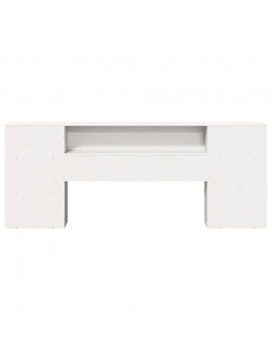 Testiera con Ripiani Bianca 180 cm in Legno Massello di Pino