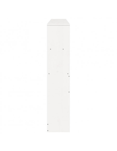 Testiera con Ripiani Bianca 180 cm in Legno Massello di Pino