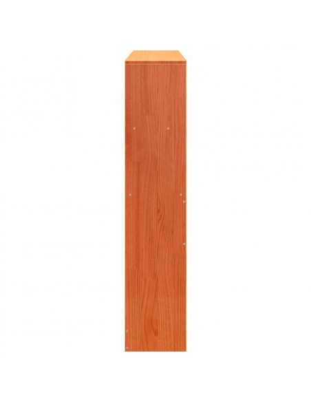 Testiera con Ripiani Marrone Cera 135 cm in Legno di Pino
