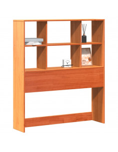 Testiera con Ripiani Marrone Cera 90 cm in Legno di Pino 2