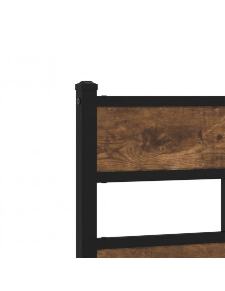 Testiera Rovere Fumo 120 cm in Ferro e Truciolato