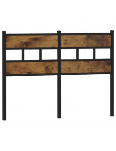 Testiera di Ricambio Rovere Fumo 135 cm in Ferro e Legno Multistrato 2