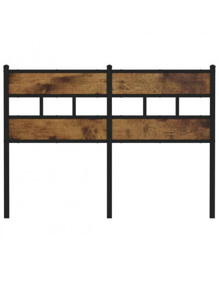 Testiera di Ricambio Rovere Fumo 135 cm in Ferro e Legno Multistrato