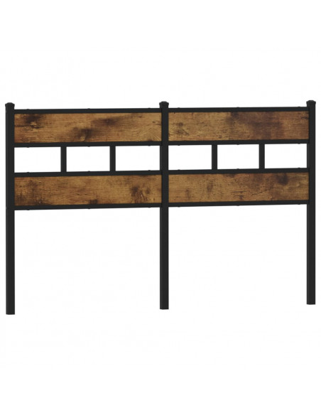 Testiera Rovere Fumo 140 cm in Ferro e Legno Multistrato