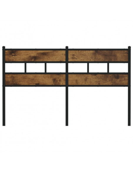 Testiera Rovere Fumo 140 cm in Ferro e Legno Multistrato