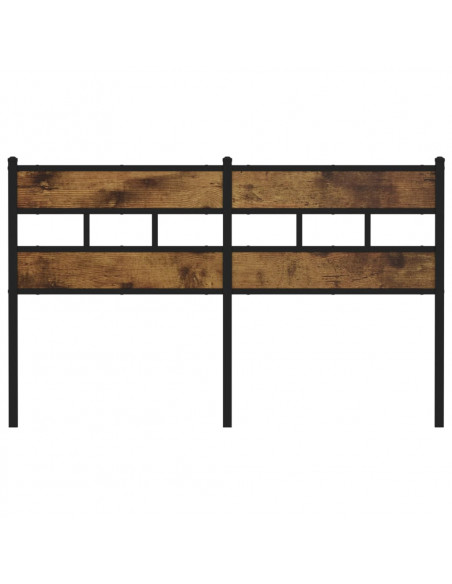 Testiera Rovere Fumo 150 cm in Ferro e Legno Multistrato