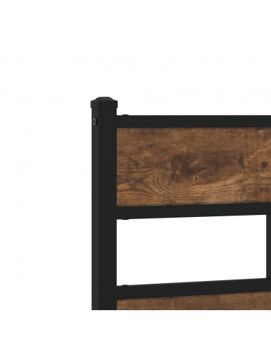 Testiera Rovere Fumo 160 cm in Ferro e Legno Multistrato