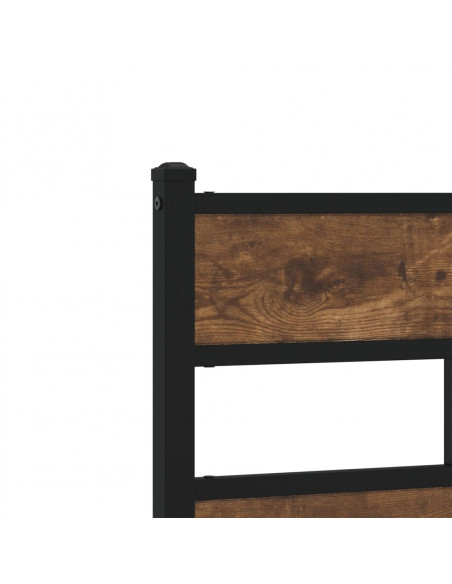 Testiera Rovere Fumo 160 cm in Ferro e Legno Multistrato