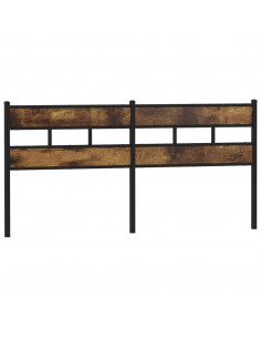 Testiera Rovere Fumo 180 cm in Ferro e Legno Multistrato 2