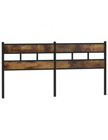 Testiera Rovere Fumo 180 cm in Ferro e Legno Multistrato