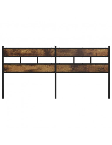 Testiera Rovere Fumo 180 cm in Ferro e Legno Multistrato