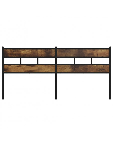 Testiera Rovere Fumo 180 cm in Ferro e Legno Multistrato