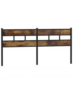 Testiera di Ricambio Rovere Fumo 193 cm in Ferro e Legno Multistrato 2