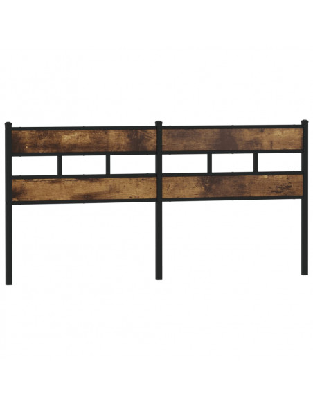 Testiera di Ricambio Rovere Fumo 193 cm in Ferro e Legno Multistrato