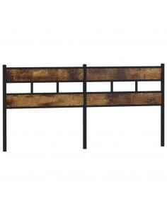 Testiera di Ricambio Rovere Fumo 200 cm in Ferro e Legno Multistrato 2