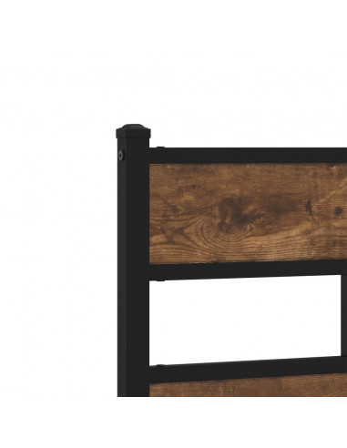 Testiera di Ricambio Rovere Fumo 200 cm in Ferro e Legno Multistrato