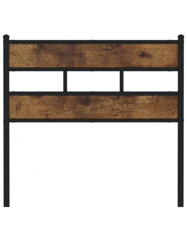 Testiera Rovere Fumo 75 cm in Ferro e Truciolato