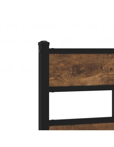 Testiera Rovere Fumo 75 cm in Ferro e Truciolato