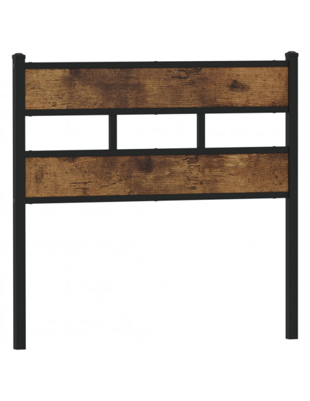 Testiera di Ricambio Rovere Fumo 80 cm in Ferro e Truciolato