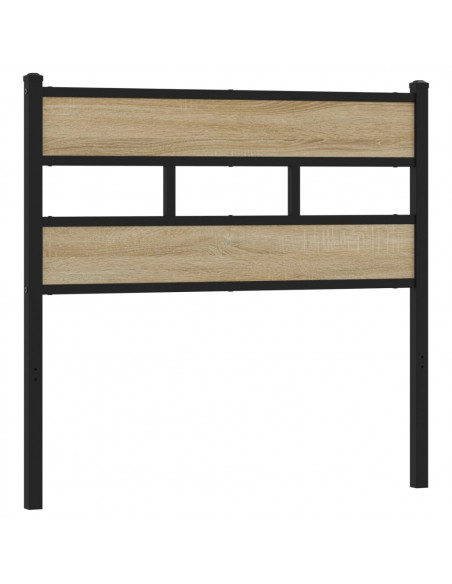 Testiera Rovere Sonoma 75 cm in Ferro e Legno Multistrato