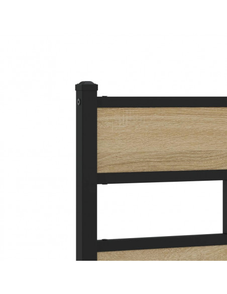 Testiera Rovere Sonoma 75 cm in Ferro e Legno Multistrato