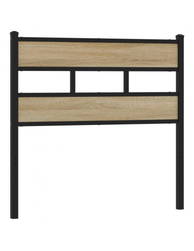 Testiera di Ricambio Rovere Sonoma 80 cm in Ferro e Legno Multistrato
