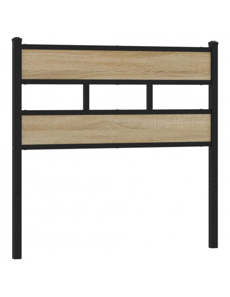 Testiera di Ricambio Rovere Sonoma 80 cm in Ferro e Legno Multistrato