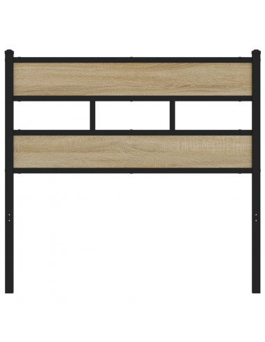 Testiera di Ricambio Rovere Sonoma 80 cm in Ferro e Legno Multistrato