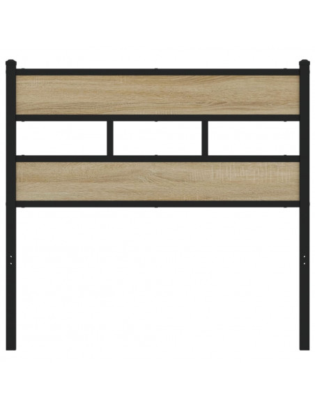 Testiera di Ricambio Rovere Sonoma 80 cm in Ferro e Legno Multistrato
