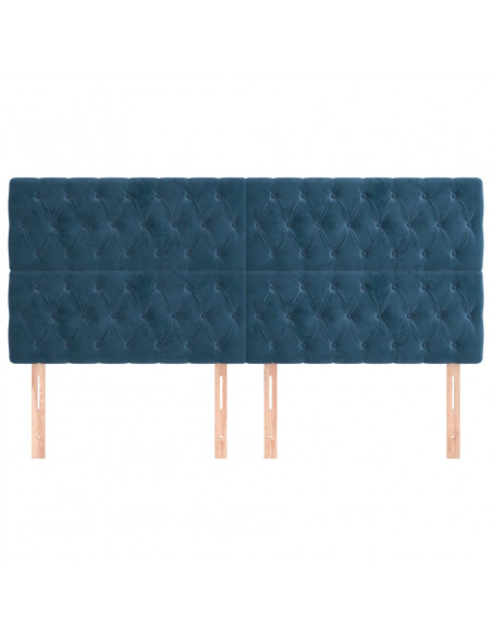Testiere 4 pz Blu Scuro 100x7x78/88 cm in Velluto