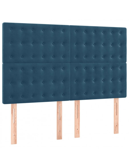 Testiere 4 pz Blu Scuro 72x5x78/88 cm in Velluto