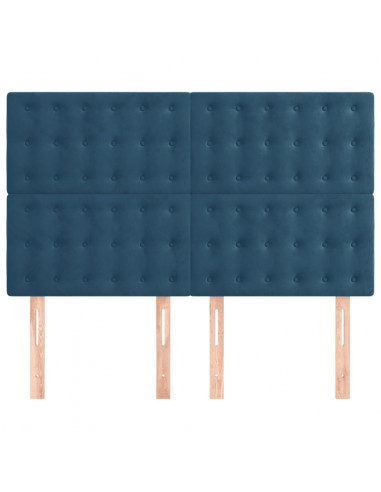 Testiere 4 pz Blu Scuro 72x5x78/88 cm in Velluto