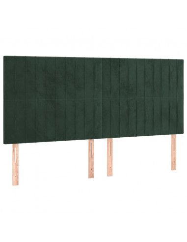Testiere 4 pz Verde Scuro 100x5x78/88 cm in Velluto