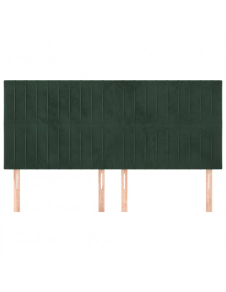 Testiere 4 pz Verde Scuro 100x5x78/88 cm in Velluto
